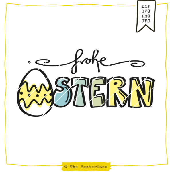 TheVectorians Plotterdatei Frohe Ostern - handgezeichneter Schriftzug