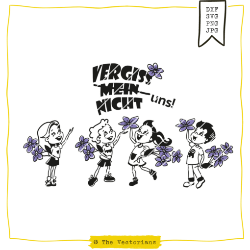 TheVectorians Vergiss mein nicht Kinder mit Blumen KitaAbschied