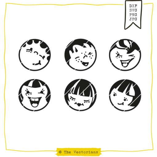 Plotterdatei "Happy Faces KIDS" [Digital]