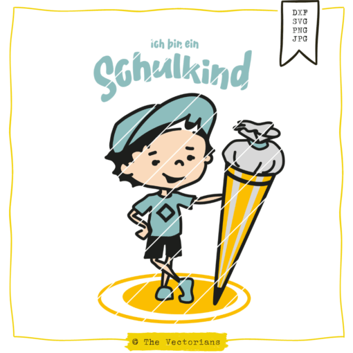 TheVectorians_Schulkind Schuljunge Plottdatei Digistamp