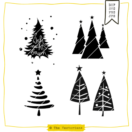 TheVectorians_Plotterdatei_Weihnachtsbäume