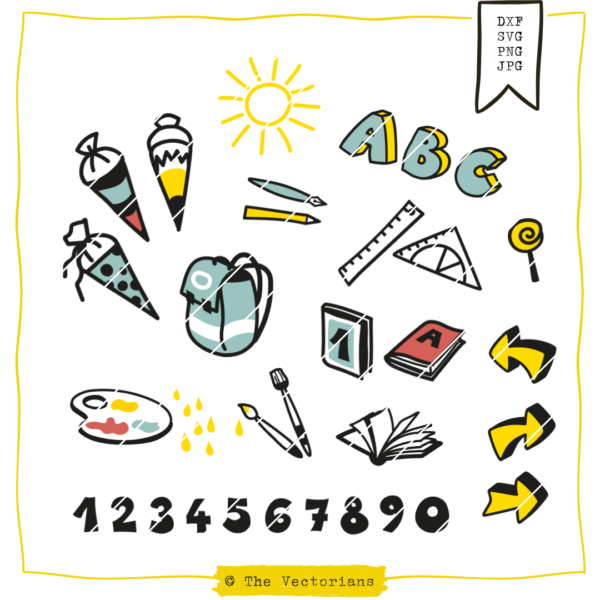 Bundle Einschulung Digistamp Schuleinführung The Vectorians