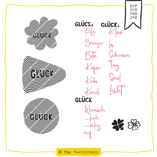 TheVectorians_Plotterdatei GLÜCK mit Schriftzügen