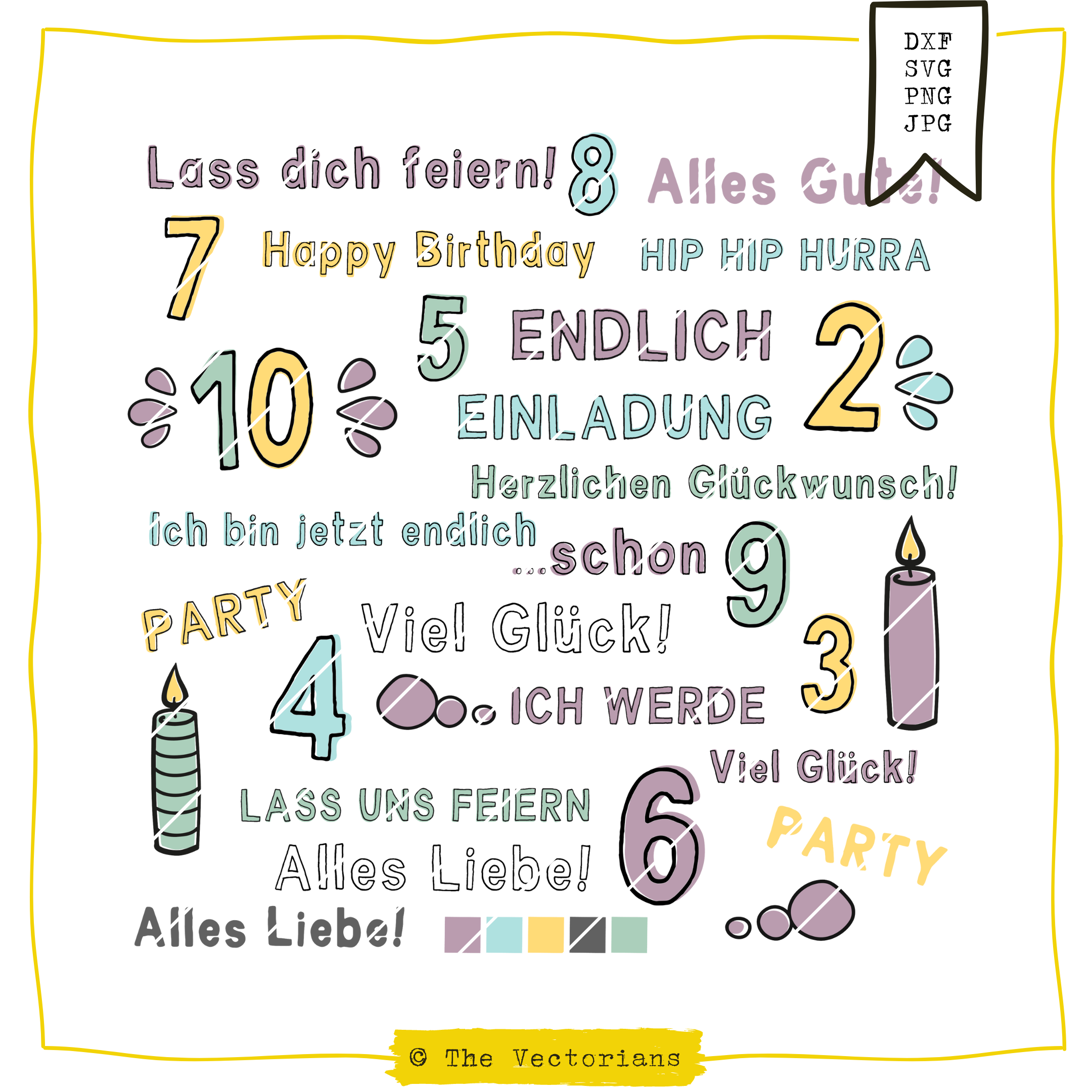 TheVectorians_Geburtstagszahlen_Plotterdatei Sayings