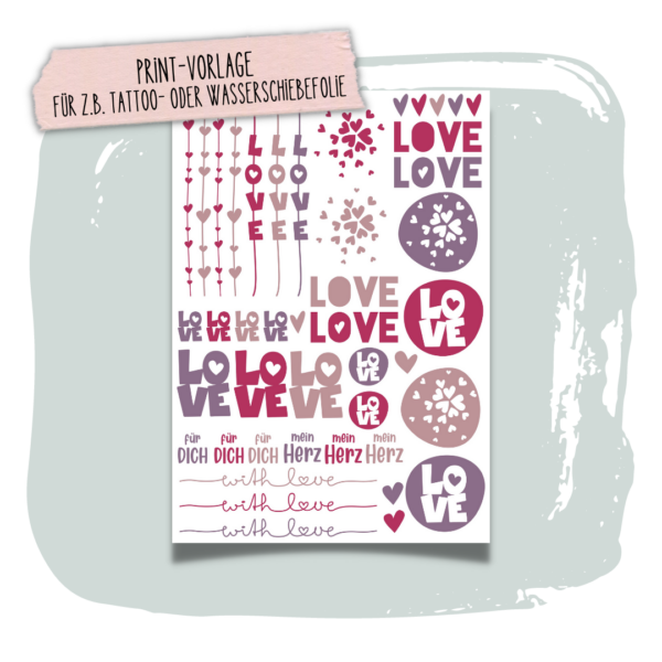PDF-Printvorlage LoveLines farbig [Digital]