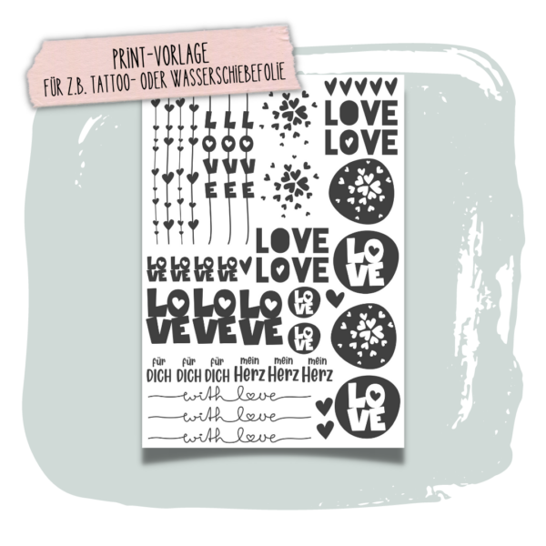 PDF-Printvorlage "LoveLines dunkelgrau" [Digital]