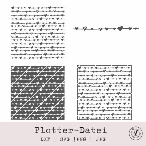 TheVectorians_Plotterdatei Herzlinien #1 quer waagerecht