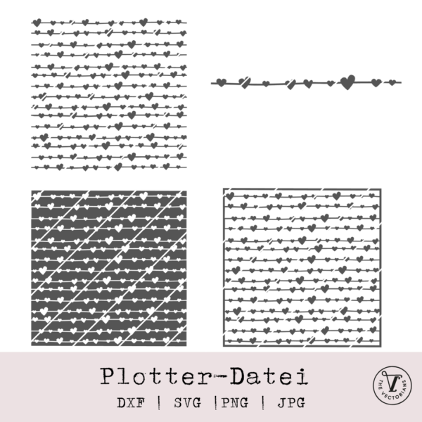 TheVectorians_Plotterdatei Herzlinien #1 quer waagerecht