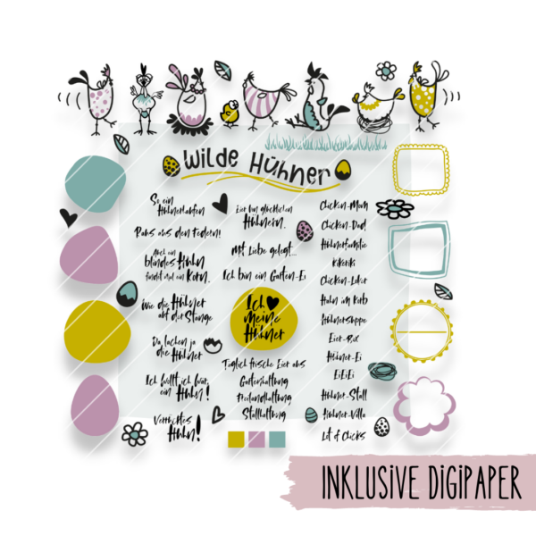 Wilde Hühner inkl. Digipaper [Digital]