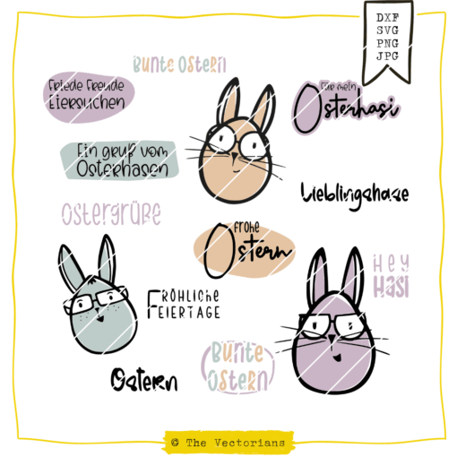 TheVectorians Brillenhasen Ostern Sprüche Wünsche