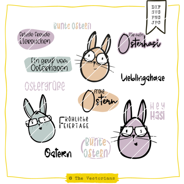 TheVectorians Brillenhasen Ostern Sprüche Wünsche