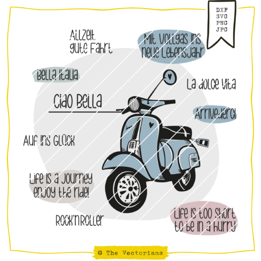 The Vectorians Vespa Moped Italien Plotterdatei
