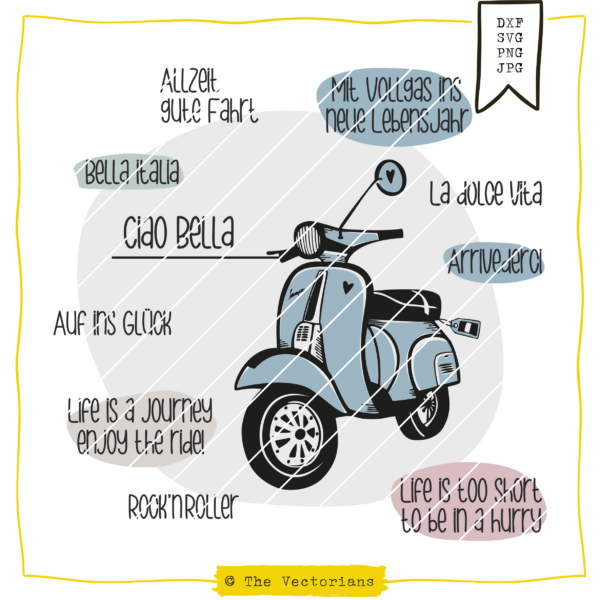 The Vectorians Vespa Moped Italien Plotterdatei