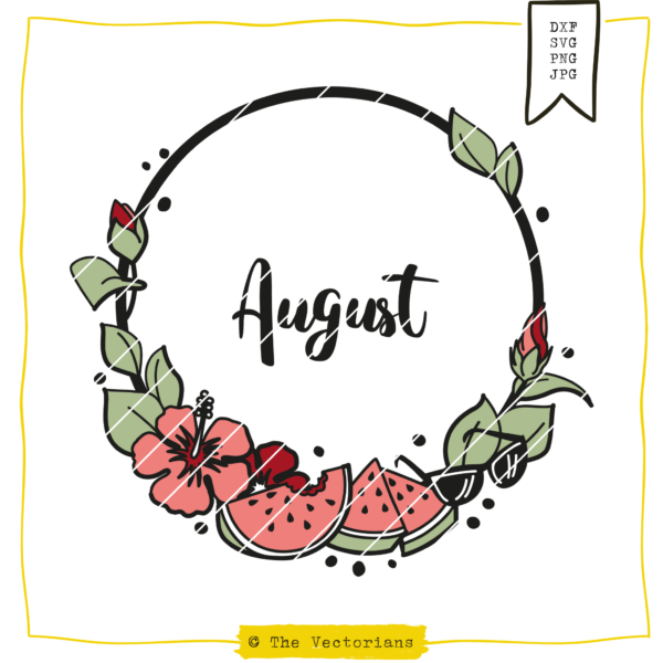 Kranz August Printvorlage Kalender Jahreskalender