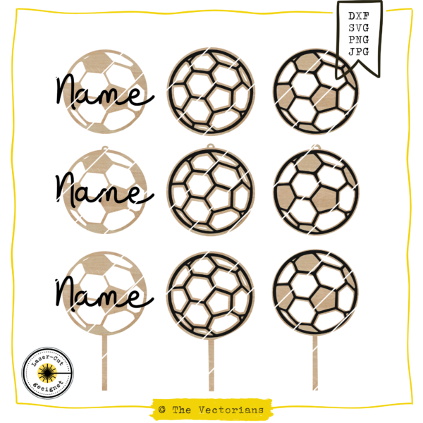 TheVectorians_Lasercut_Fußball_Caketopper_Anhänger