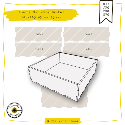 Flache Box – Laserdatei mit Stecksystem für Geschenke & Kleinteile [Digital] – Bild 2