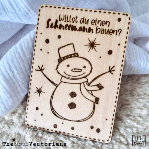 Schneemann Grußkarte Lasercut [Digital] – Bild 4