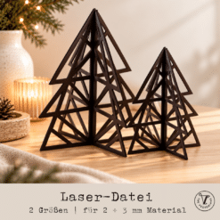 3D Scandi Tannenbäume – Laserdatei für minimalistische Weihnachtsdeko | 3 Designs | SVG DXF [Digital]