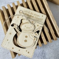 TheVectorians Schneemann Lasercut Karte mit Sprüchen