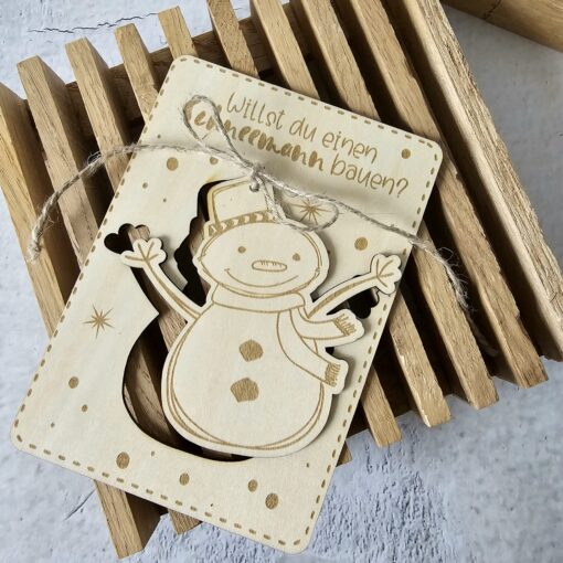 TheVectorians Schneemann Lasercut Karte mit Sprüchen