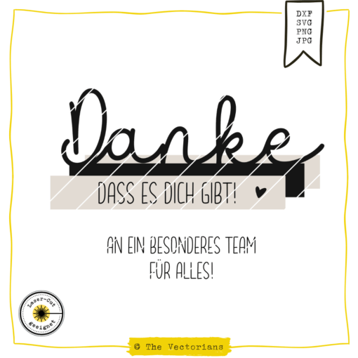 TheVectorians_Lasercut_SVG Danke Klötzchenaufsteller Holzaufsteller
