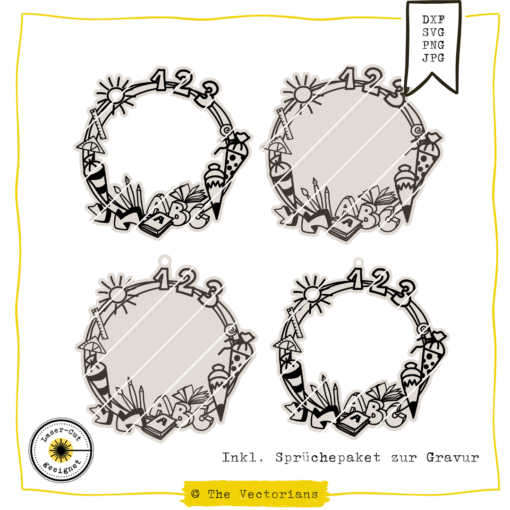 TheVectorians_Lasercutdatei_Zuckertütenkranz Einschulung
