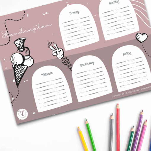 Stundenplan zum Ausdrucken – kostenloses Printable für Schule & Kita [Digital] – Bild 4