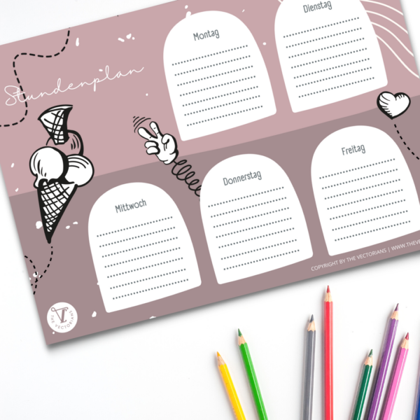 Stundenplan zum Ausdrucken – kostenloses Printable für Schule & Kita [Digital] – Bild 4