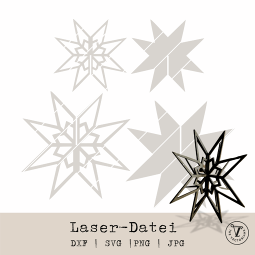 The Vectorians_Laserdatei_3D Sterne zum Stecken