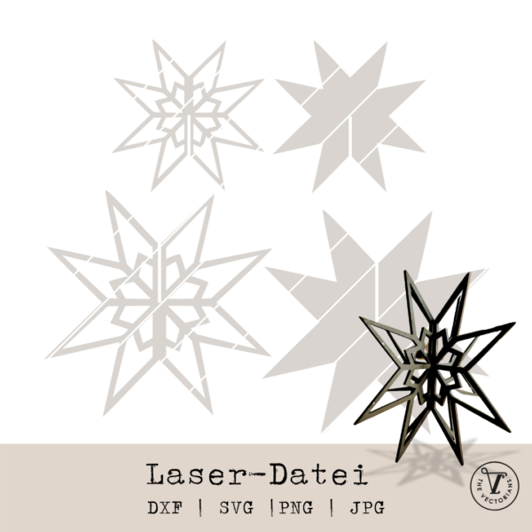 The Vectorians_Laserdatei_3D Sterne zum Stecken