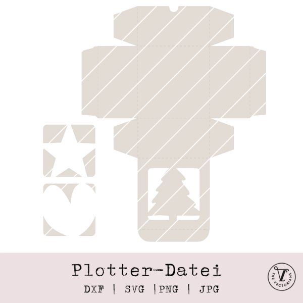 The Vectorians Plotterdatei Papercut Schachtel mit Fenster