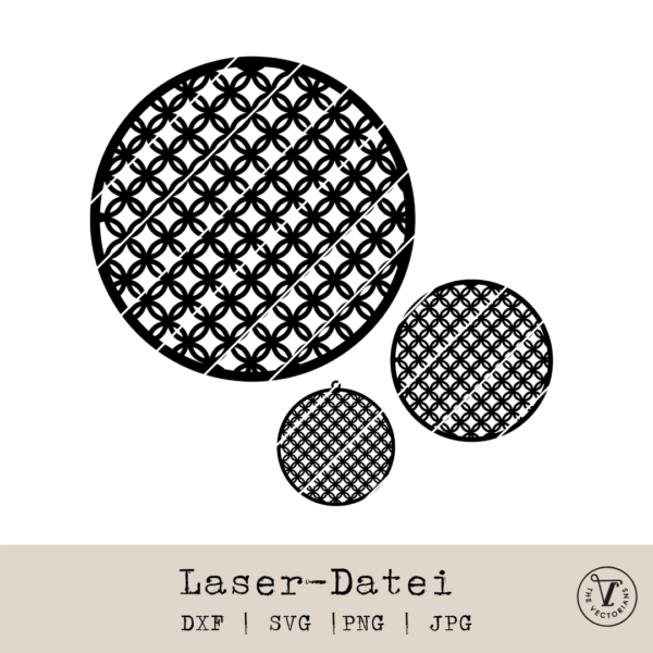 The Vectorians Lasercutdatei Untersetzer mit Flechtmuster