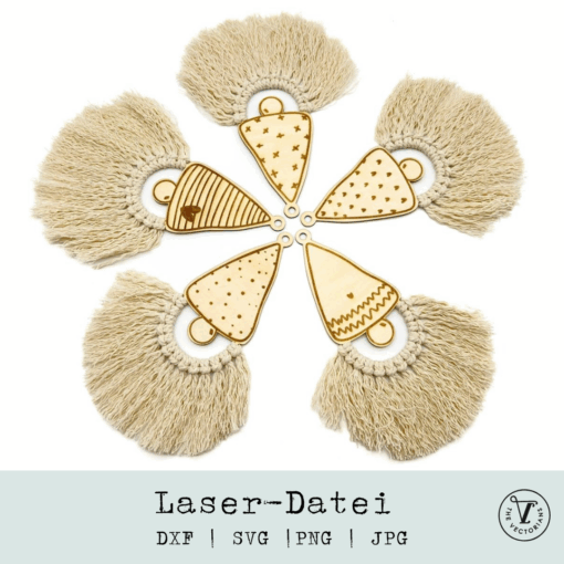 TheVectorians_Laserdatei_Makramee-Wichtel Laserdatei Makramee-Wichtel SVG DXF Weihnachten Anhänger DIY Weihnachtsanhänger Wichtel mit Makramee – Datei für Lasercut