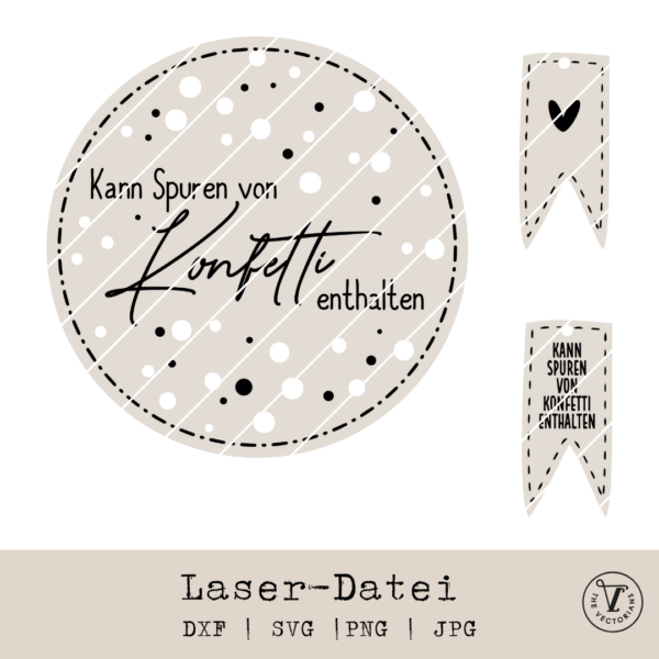 TheVectorians_Laserdatei_Schild Kann Spuren von Konfetti enthalten