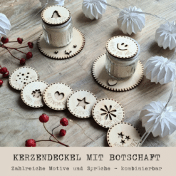 Kerzendeckel mit Botschaft – Laserschnittdatei mit Motiven & Sprüchen [Digital]