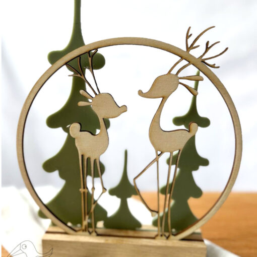Laserdatei Rehe im Winterwald – Weihnachtsdeko als Aufsteller [Digital] – Bild 7