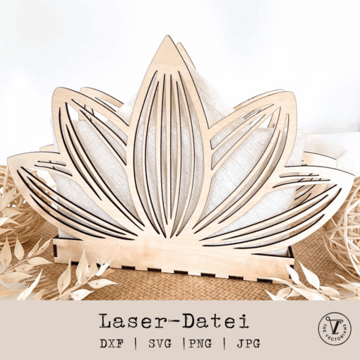 TheVectorians_Lasergravur_Lotusblüte_Serviettenhalter