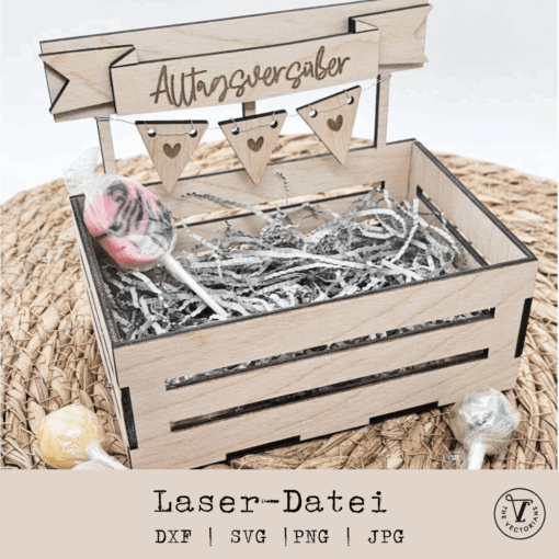 Laserdatei DIY-Holzkiste – Vorlage für Aufbewahrungsbox aus Holz oder MDF