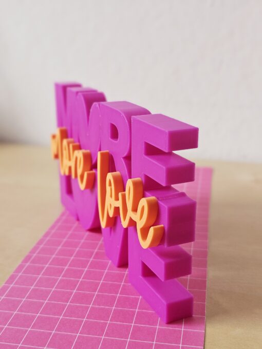 3D-Druckdatei "MORE LOVE" - Schriftzug für den 3D-Druck (STL & 3MF) [Digital] – Bild 3
