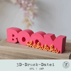 3D-Druckdatei BoomShakalaka – bunter Schriftzug für DIY-Projekte"