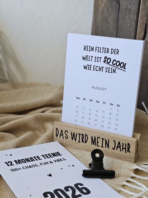 The Vectorians Jahrestischkalender Holzständer Klammer Teenie Jugendlicher