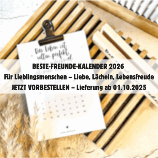 Freundekalender 2026 mit Holzaufsteller – Jetzt vorbestellen